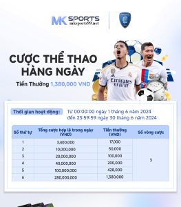 tặng thưởng cược thể thao hằng ngày mksports